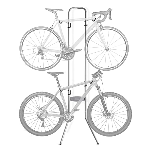 delta Cycle & Home Michelangelo Two-Bike Gravity Stand Silver, 86" x 23.5" x 13.75