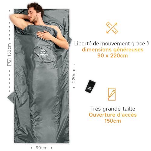 Sac de couchage Nomadic - Très léger, fin et compact Sac de couchage - Ultra léger, mince, petit - Idéal pour les auberges et les chalets de montagne – Image 3
