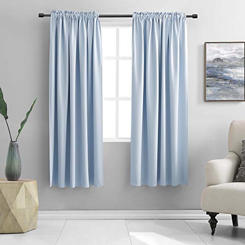 Image of Dream Blue Living Room Curtain Panels,Energy Saving Thermal Insulated Room Darkening Drapes /Draperies (Light Blue,1 Pair,42 by 72 inch)