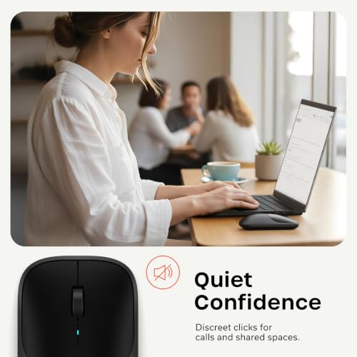Image of Satechi Slim EX Wireless Mouse, Multi-Device Bluetooth & 2.4GHz Connection for macOS, Windows, iPadOS, and Android, Quiet Clicks, Anodized Aluminum Shell, USB-C Rechargeable Battery, Space Black | Quiet clicks, anodized aluminum shell, rechargeable battery, for macOS, Windows, iPadOS, Android