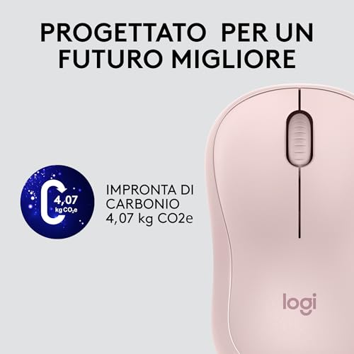 M220 SILENT Mouse Wireless, 2,4 GHz con Ricevitore USB, Tracciamento Ottico 1000 DPI, Durata Batteria di 18 Mesi, Ambidestro, Compatibile con PC, Mac, Laptop - Rosa - Mouse gaming - Immagine 7