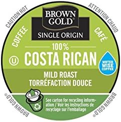 Brown Gold Single Origin Coffee Capsules, 100% Costa Rican, 48 Count