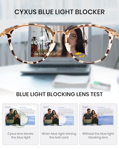 Image of Cyxus Blue Light Glasses for Women Men Stylish Computer Glasses Reduce Eye Strain UV Protection for Screen