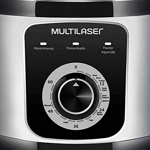 Panela de Pressão Elétrica 220V com 900W Capacidade de 5L Acabamento em Aço Inox com Utensílios Mult