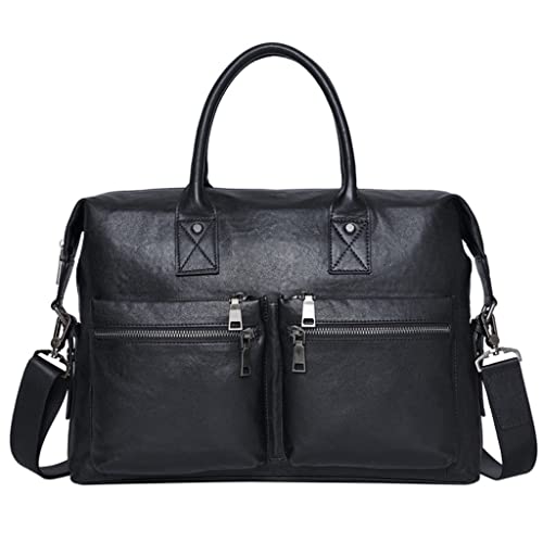 First Layer Cowhide Leather Men's Briefcase Business Large Capacity Men's Bag Cowhide Shoulder Cross Bag