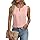 Cuptacc Débardeur Femme sans Manches Col Rond Haut Femme Ete Sexy Tank Tops Casual lâche Chemises Camisole Rose Clair, Grand L 42-44