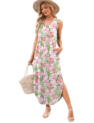 Image of Sampeel Summer Dresses Maxi Dress Vacation Beach Sundresses 2025 with Pockets