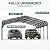 Easyhawk 20x20 FT Metal Carport, Outdoor Heavy Duty 2 Car Carport with Reinforced Galvanized Steel Frame and Steel Roof, All-Weather Garage Car Port Shelter for Cars, Trucks, Boats and Tractors, Black