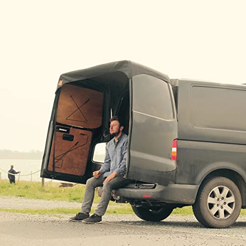 JUTTAUTO T5 Auvent de porte arrière de grange en tissu Oxford 210D robuste grande taille imperméable protection solaire pour transporteur T4 T5.1 T6 FO/RD VAN MK7 accessoires, noir