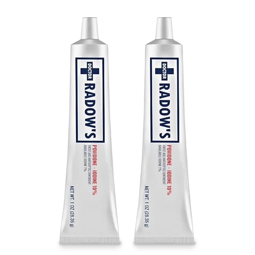 Doctor Radow's Ungüento antiséptico de povidona yodada, 10% povidona yodada, cuidado de heridas sin antibióticos para quemaduras, cortes y más, promueve la curación, para uso doméstico y médico,