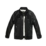LJYH Boys Winter Pu Leather Jackets Children Velvet Motorcycle Thicken Coats 7/8yrs