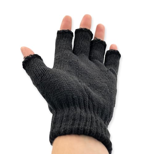 Luvas de Frio Inverno sem Dedos Meio Dedo Feita de Poliester, Ideal para Moto, Entregadores Unissex