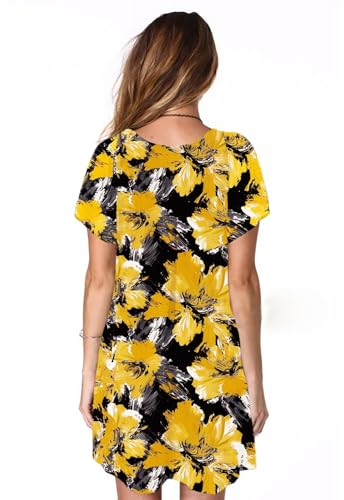Image of Alaster Women's Casual Summer T Shirt Dress Loose Short Sleeve Tunic Dress with Pocket for Women