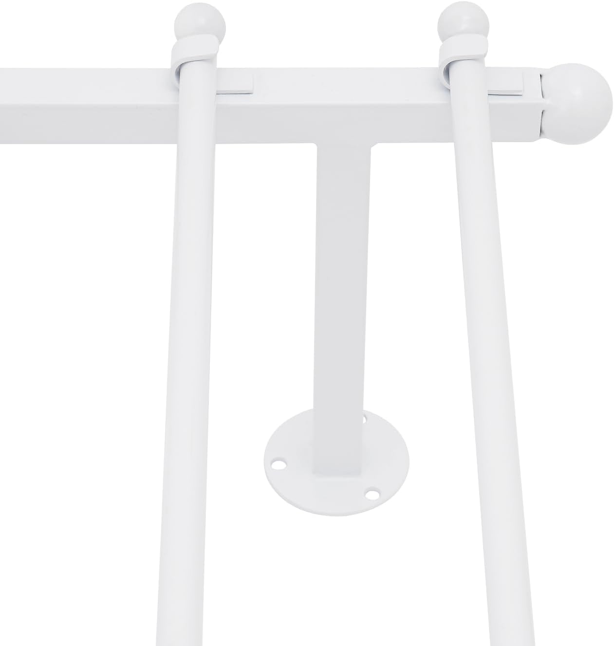 12-Layer Wall Mounted Ribbon Organizer Rack Tie Scarf Rack Belt Towel Holder Wall-Mounted Display Rack with 12 Configurable Hanging Rods for Home, Retail Store, Craft Room (White, 47.2" W)