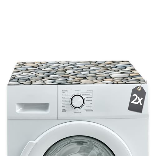 Lot de 2 tapis antidérapants pour machine à laver - Aspect pierre - 60 cm - Découpable