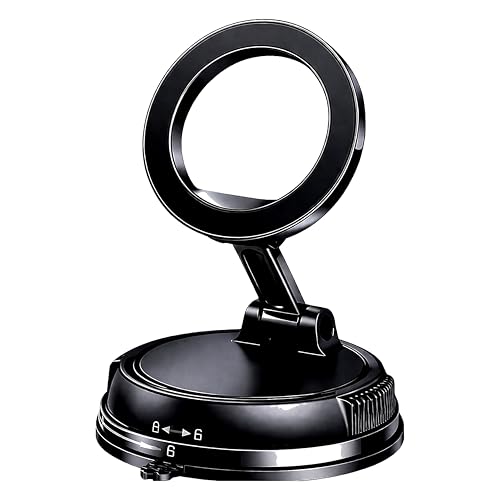Image of 2026 Upgraded Magnetic Vacuum Car Phone Holder - Strong Suction MagSafe Mount, 360 Rotatable Dashboard & Windshield Mobile Holder, Hands-Free Universal for iPhone & Android