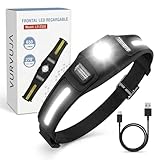 Frontal Led Recargable USB-C con Luz COB 270º, Sensor de Movimiento Y Función de Memoria. Linterna Cabeza con 5 Modos de Luz Y Modo Estroboscópico. Linterna Frontal Impermeable IPX4 Y Ultraligera.