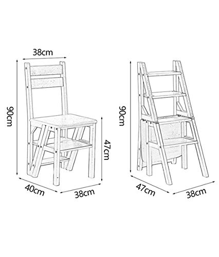 Échelle à double usage en bois pour optimiser le rangement de la maison - 4