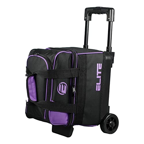 ELITE Basic Single 1 Ball Roller Bowling Bag with Rolling Wheels Holds Bowling Shoes up to US Size 10.5 Mens (Purple) by ELITE - Used condition - US$60.12