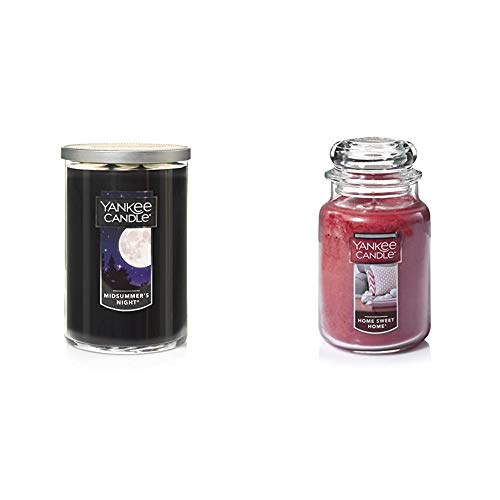 Yankee Candle Large 2-Wick Tumbler Candle, MidSummer's Night & Large Jar Candle Home Sweet Home