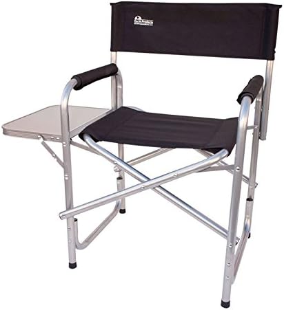 "Extra Heavy Duty Folding Short Director's Chair w/Side Table: Steel Reinforced Frame