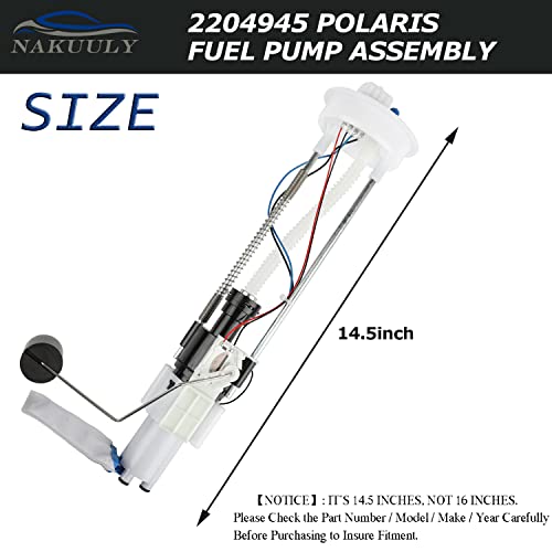 Nakuuly 2204945 Polaris Fuel Pump Assembly Compatible with ATV Ranger 800 EFI Crew 2013-2019, Ranger 570 Crew EFI 2014-2020, Ranger 500 2017-2020 Replaces # 2208613, 2204402, 2521198, 2521091