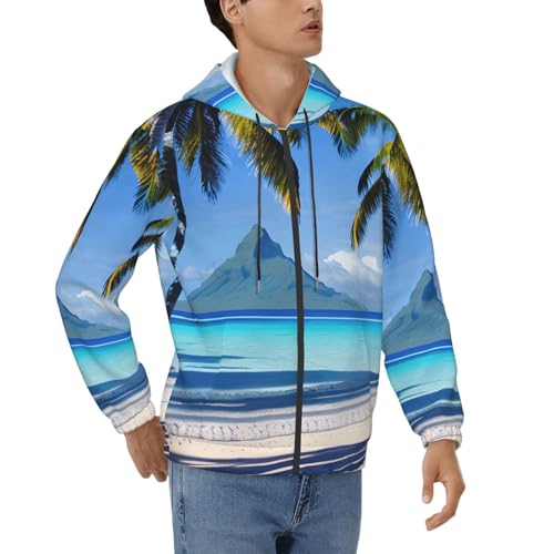 Sweat à capuche Tahiti pour homme en molleton doux toutes saisons