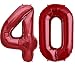 Tellpet Red Number 40 Balloon, 40 Inch