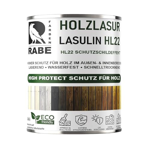 RABE Holzlasur Lasulin HL22 High Protect Holzschutz Dickschichtlasur Außen Gartenholz Lasur lasierende Farbe (500ml., 1566 Eiche mittel)