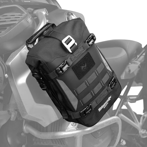 Rhinowalk Motorrad Sturzbügel Tasche wasserdichte & Erweiterbare Satteltasche mit Schultergurt Einzeltasche (1 Stück)