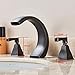 Tub Faucet Of Double Handle Basin Faucet Deck Mount Bathroom Tub Basin Sink Tap-Black