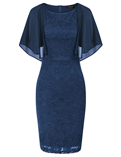 CURLBIUTY Damen Elegant Spitzenkleider Ärmellos Knielang Bodycon Etuikleid...