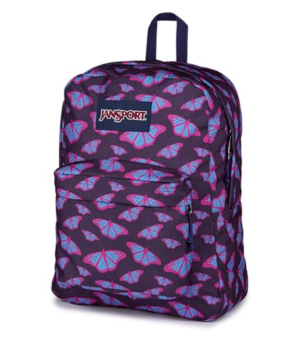 Image of JanSport SuperBreak One Backpack - Durable, Lightweight Bag with 1 Main Compartment, Front Utility Pocket with Built-in Organizer, Premium Backpack, Flutter By Purple