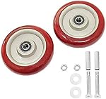 URBEST Roues à chariot à pression, lourdes 3 1 cm PU Roues Roulements Roulement Kits de réparation, Roues de remplacement de plate-forme pour les camions 265 Livres (Rouge, S: 3 De pouce)