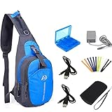 YB-OSANA 7 in 1 Travel Crossbody Bag + 3DS XL AC Adapter+ 2X USB Charger +Soft Protective Bag+3DS Game Card Case+ New 3DS XL Stylus+ USB Charging Cable for Nintendo New 3DS XL Travel Kit