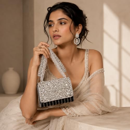 Image of THE TAN CLAN Grace Beige Flap Over Clutches for women Bag for Women- Elegant Evening Handbag, Stylish Purse, Perfect for Parties, and Special Occasions