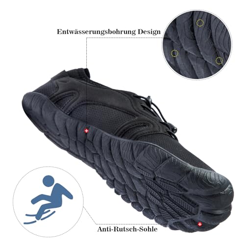 Image of Men's Hike Barefoot Quick-Dry Sports Shoes Wide Toe Aqua for Swim Diving Surfing Kayaking Pool Beach Walking