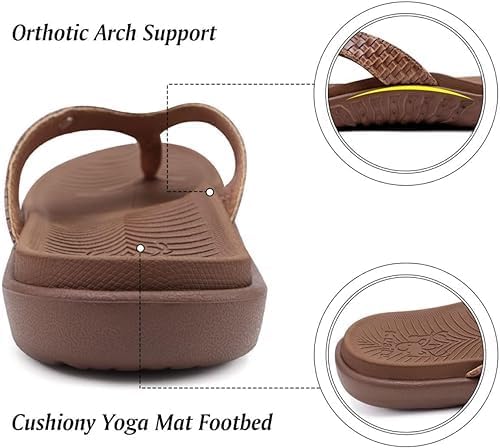 Womens Flip Flops Ladies Yoga Mat Comfortable Walking Thong Sandals With Plantar Fasciitis Arch Support Slip On Indoor Outdoor For Summer KuaiLu size 7.5 - Image 4