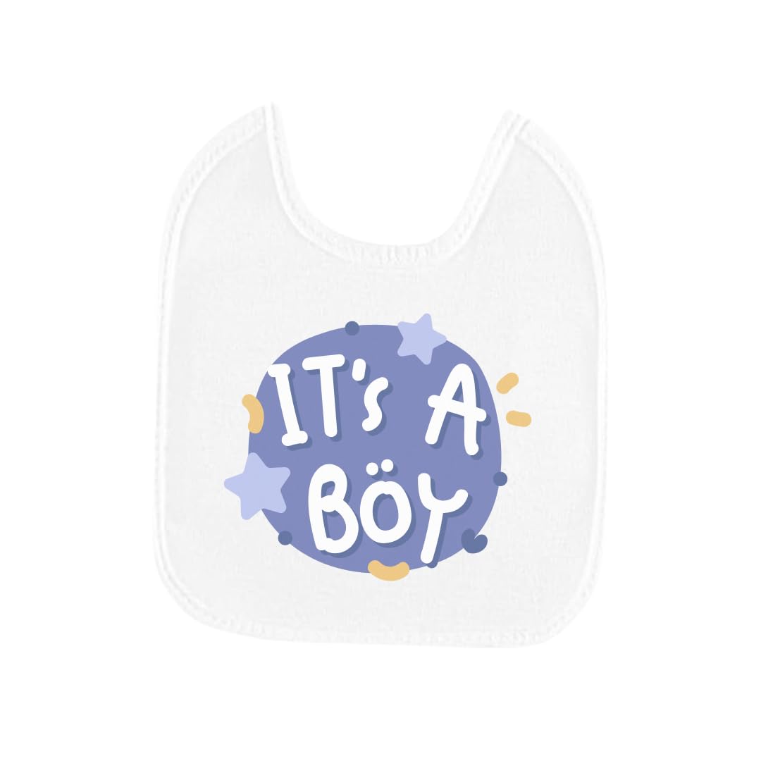 Baby Bib for Gender Reveal Party It's a Boy Design, Blue, Infant