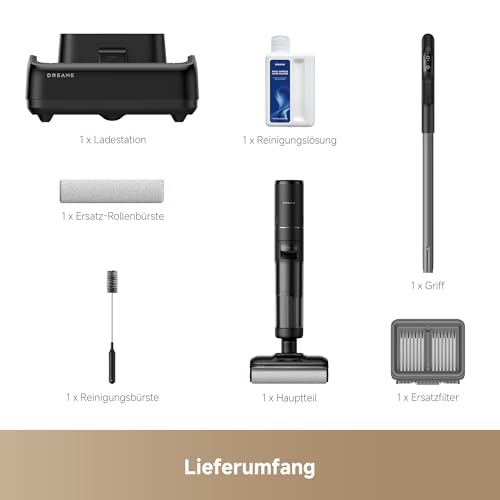 dreame H12 Pro FlexReach Nass- und Trockensauger, Flaches 180°-Design, Trocknung in 5 Minuten, 18 kPa Saugkraft, 90 °C Heißwäsche, Doppel-Kantenreinigung, Reinigung in 50 Minuten