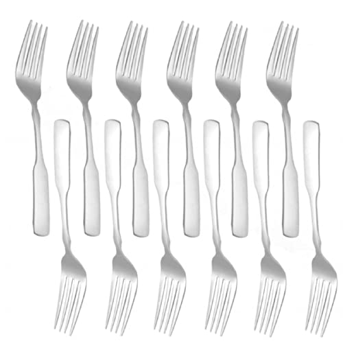 TrueCraftware- Set of 12 Stainless Steel Salem Salad Fork- Stainless Steel Flatware Silverware Cutlery Kitchen Tableware Set for Home and Restaurant Flatware Forks Silverware Salad Fork Cake Dessert