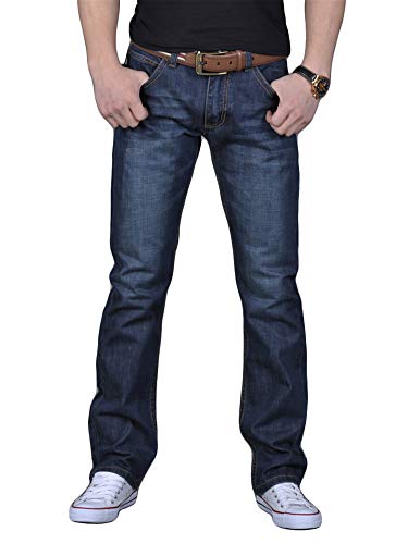 Andongnywell Men's Relaxed Classic Denim Fit Straight Leg Jean Comfort Flex Waist Jeans Comfort Stretch Loose Jean3