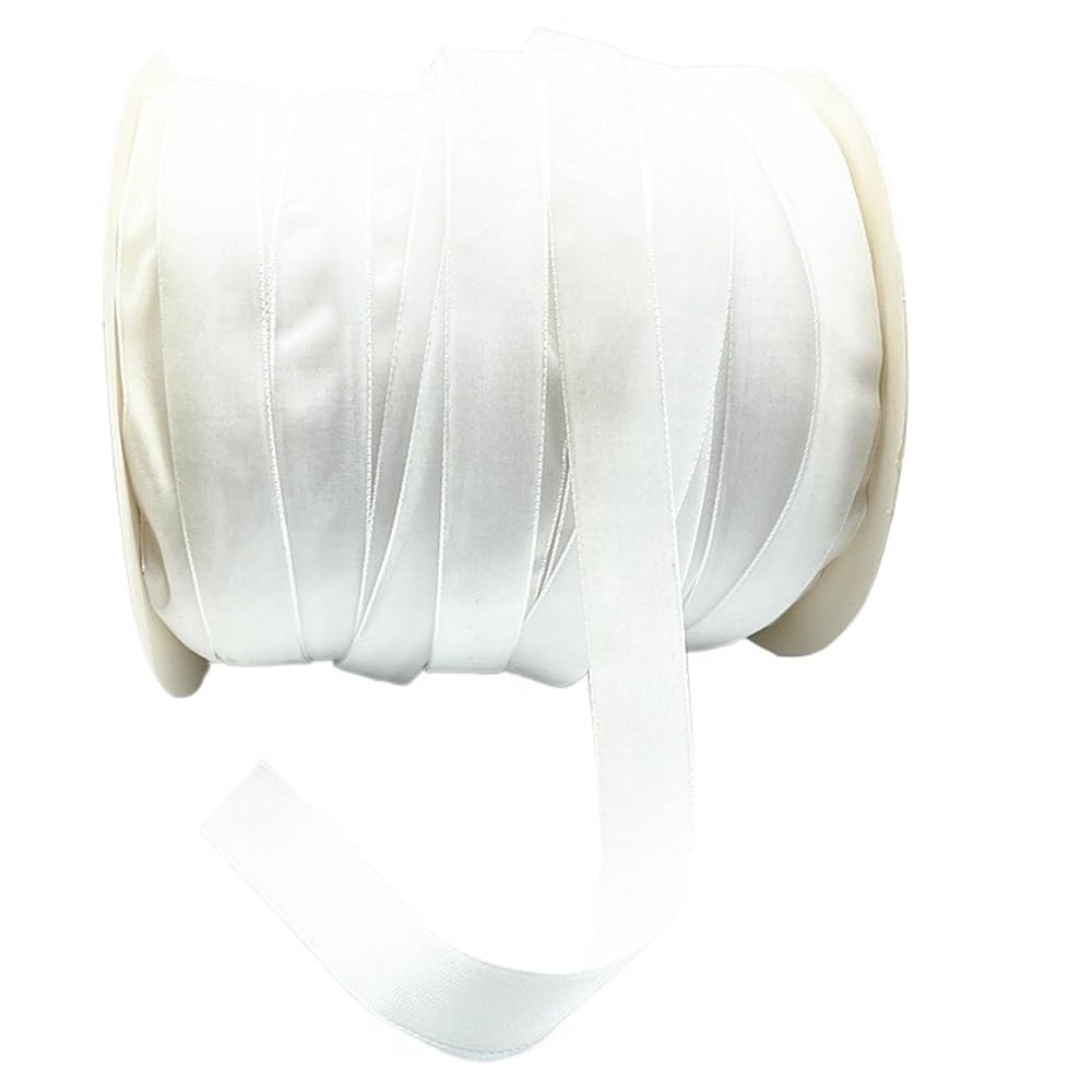 WEITINGKKK Ribbons for Gift Wrapping, Wide Single Face Velvet Ribbon Roll 20mm Party Multicolor 5 Yards(White)