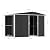 Metal Outdoor Storage Shed 10FT x 6FT with Firewood Storage, Steel Utility Tool Shed Storage House with Sliding Door, Metal Sheds Outdoor Storage for Backyard Garden Patio Lawn, Black