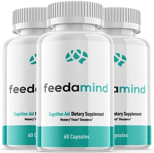 (3 Pack) Feedamind Capsules – Feedamind Supplement Brain Nootropic Pills – Feedamind Brain Productivity Supplement Capsules – Feedamind Memory Support for Brain Health Premium Brain (180 Capsules)
