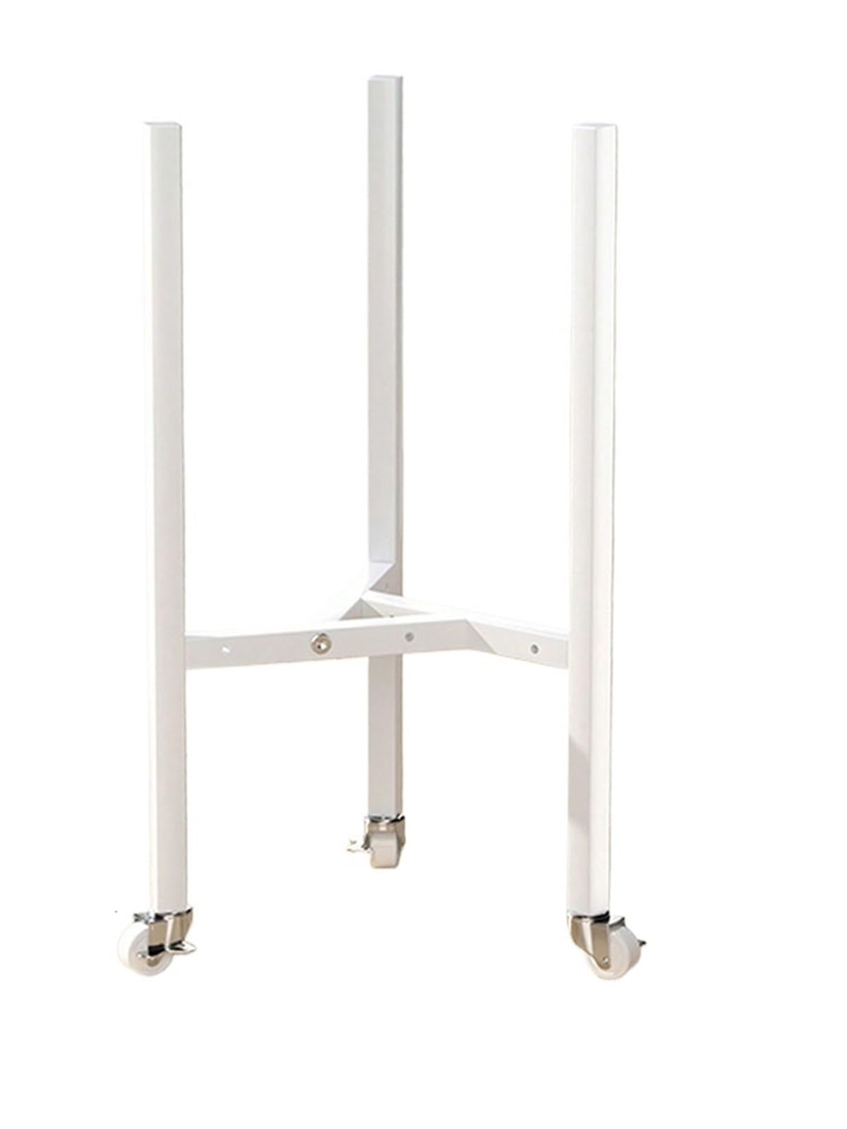 WEQYFDC Plant Stand Riser Adjustable Plant Stand Fits Pot Metal Planter Easy Assembly Expandable Shelves Furniture(White 50CM wheels)