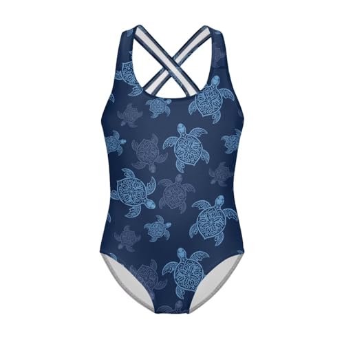 Image of JEOCODY Swimsuit for Girls One Piece Bathing Suit for Teens Crossback Hawaiian Beach Swimwear