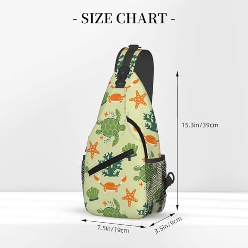 Sea Turtles Sling Bag for Men Women Adjustable Shoulder Sling Backpack Lightweight Chest Crossbody Bags for Travel Hiking3