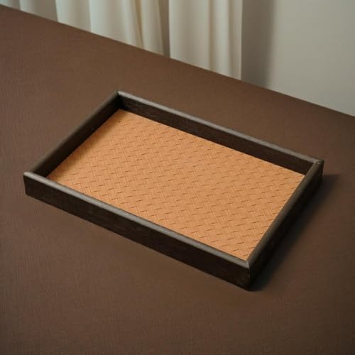 Oddtiaily 木ガラス天板の展示ケース、木製ジュエリー展示ケース、収納トレー、造型コレクションボックス、金属製宝物アAOPIPIクセサリー用展示道具、ジュエリーボックス・トレー、指輪・ネックレス展示収納パン、ブローチその他宝石類の並べ架 (無蓋、オレ