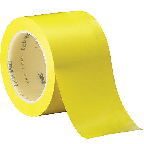 3M 471 Hochwertiges Weich-PVC-Klebeband, 75 mm x 33 m, Gelb (12-er Pack)